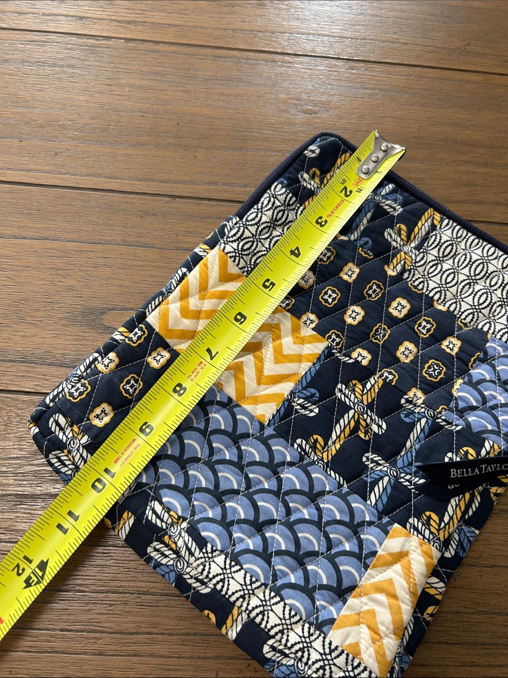 Bella Taylor Navy, Yellow & Light Blue Quilted Tablet Sleeve - Picture 3 of 6